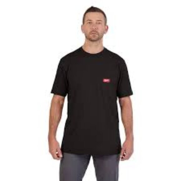 Milwaukee Men's Black GRIDIRON Cotton/Polyester Gen ll Short-Sleeve Pocket Tee - Picture 1 of 3